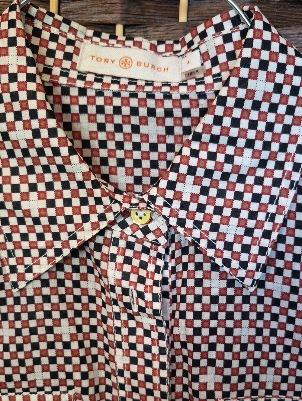 Tory Burch Brown and White Patterned Tunic - Picture 9 of 9